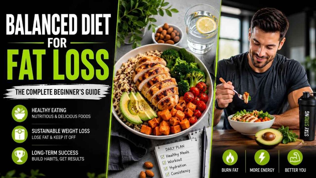 Balanced Diet for Fat Loss: The Complete Beginner’s Guide to Healthy Eating, Sustainable Weight Loss, and Long-Term Success