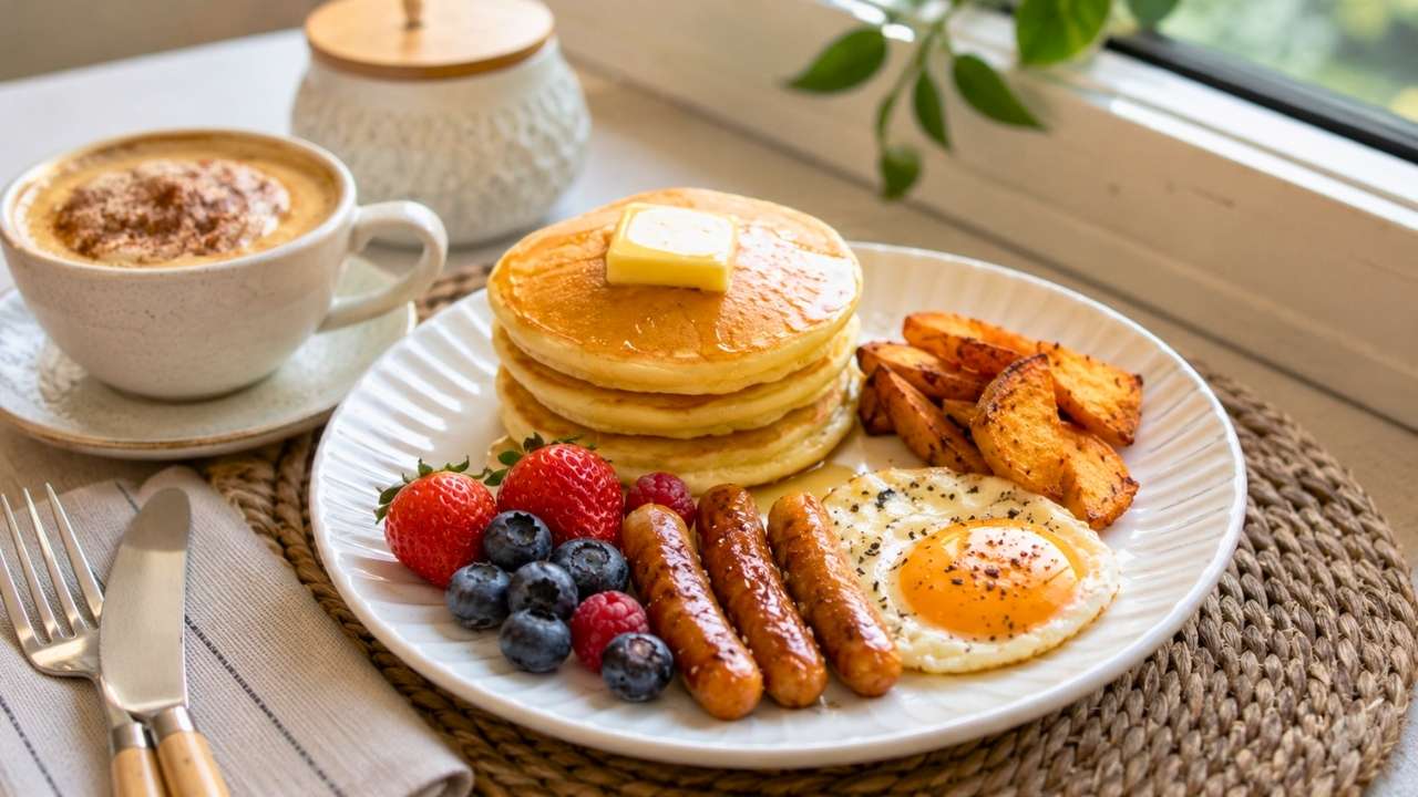 Cozy Breakfast Spread by the Window for a Relaxing and Delicious Morning at Home