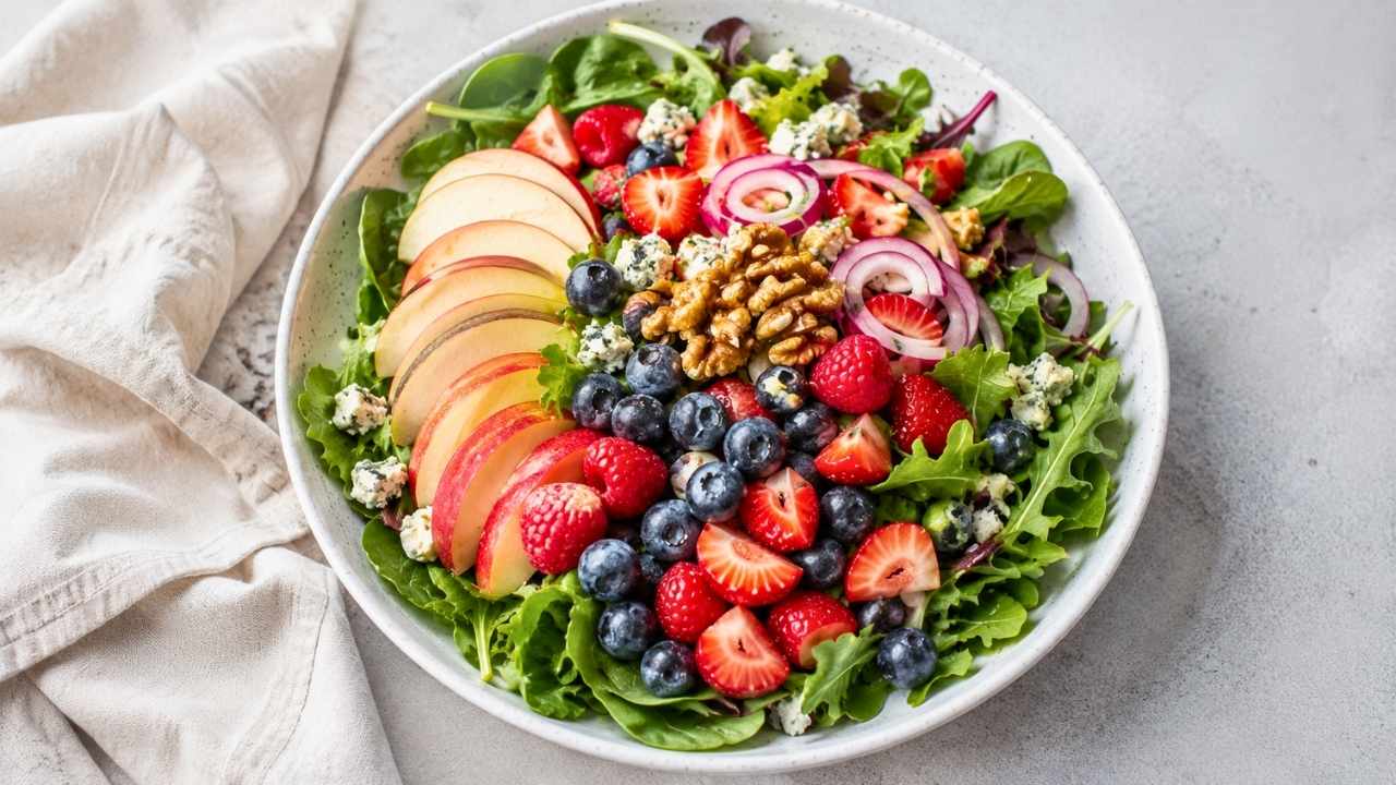 Fresh Fruit and Mixed Greens Salad Recipe: A Healthy and Refreshing Dish for Any Meal