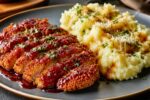 Crispy Tonkatsu and Creamy Mashed Potatoes Platter – Delicious Japanese Pork Cutlet Meal