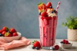 Berry Smoothie with Fresh Fruit Garnish: Healthy, Delicious, and Easy Homemade Smoothie Recipe