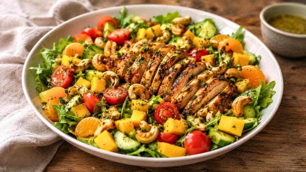 Fresh Salad with Grilled Chicken Strips – Healthy, Easy, and Delicious Lunch Recipe