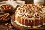Easy Cinnamon Roll Cake with Crunchy Pecans – Soft, Gooey, Sweet, and Perfect for Breakfast or Dessert