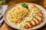 Easy Creamy Pasta with Crispy Chicken Cutlet – Rich, Cheesy, Restaurant-Style Dinner Recipe