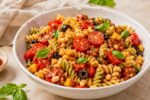 Easy Rustic Pasta Salad with Fresh Basil, Cherry Tomatoes, and Homemade Italian Dressing for Summer Meals