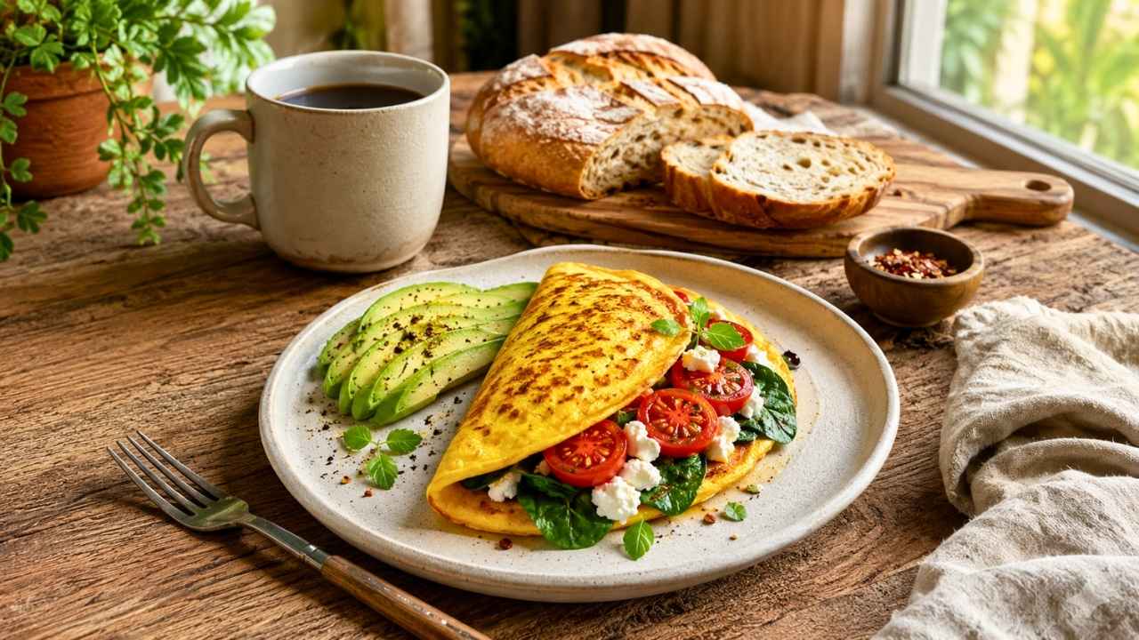 Rustic Breakfast by the Window with Fresh Coffee, Homemade Bread, Seasonal Fruit, and Cozy Morning Charm