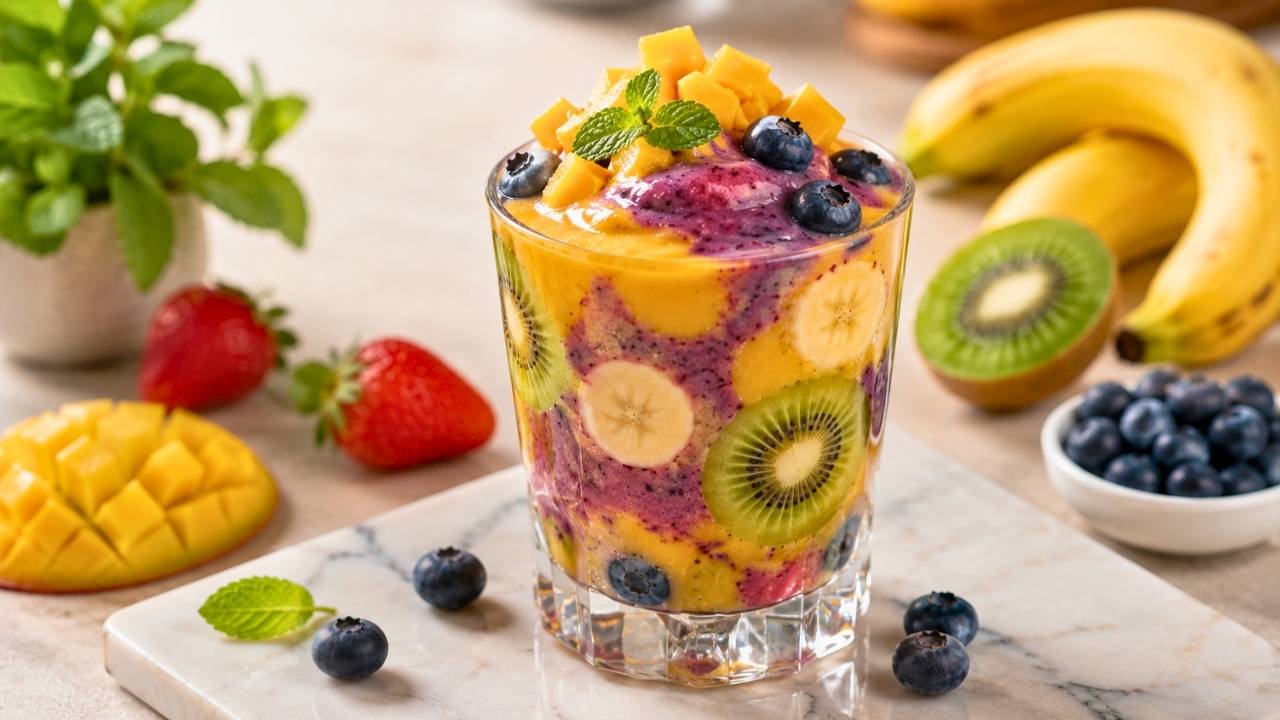 Easy Mango Berry Smoothie Parfait Recipe with Fresh Fruits for a Healthy Breakfast