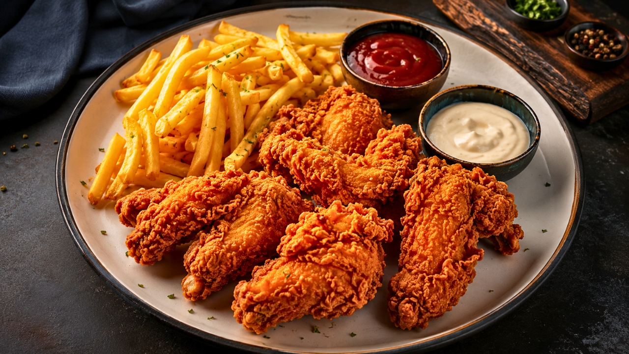Crispy Fried Chicken and Golden French Fries Recipe – Easy Homemade Comfort Food Everyone Loves in the USA