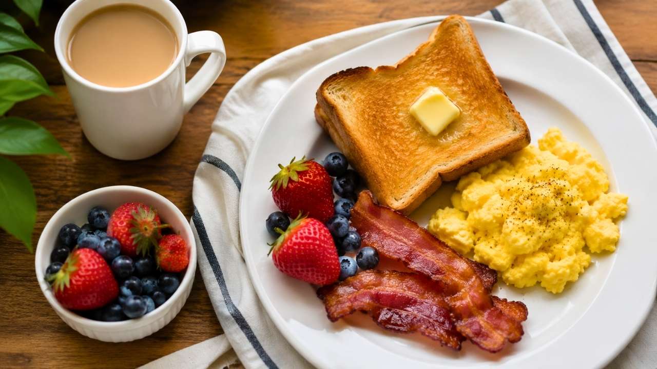 Delicious Morning Breakfast Spread with Fresh Fruit, Crispy Toast, and Easy Healthy Breakfast Ideas for the Whole Family