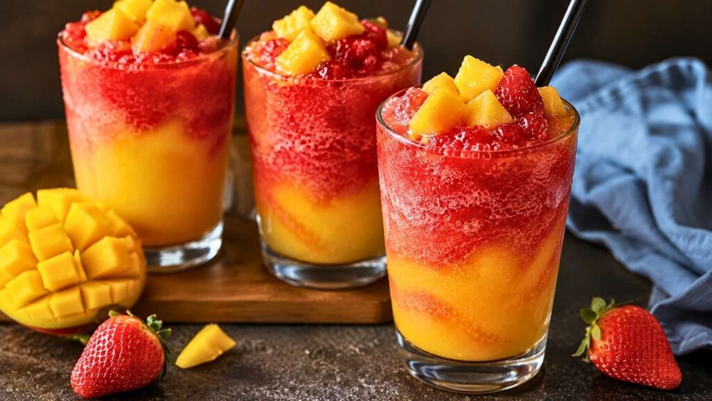 Tropical Slushes with Vibrant Fruit Layers: Refreshing Frozen Drink Recipes for Summer Parties and Beach Days