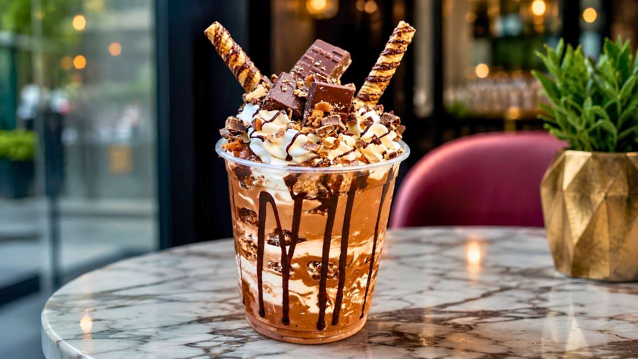 Decadent Chocolate Milkshake in a Cozy Café Setting: The Ultimate Creamy Treat Everyone Loves