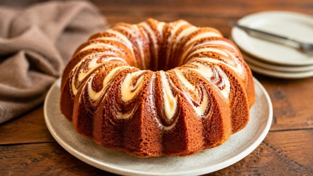 Easy Homemade Rustic Bundt Cake with Creamy Vanilla Glaze – Moist and Delicious Dessert Recipe