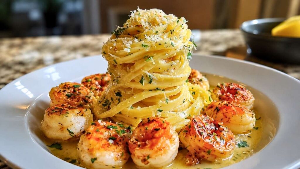 Creamy Shrimp and Pasta Recipe with Rich Garlic Sauce for an Easy and Delicious Restaurant-Style Meal