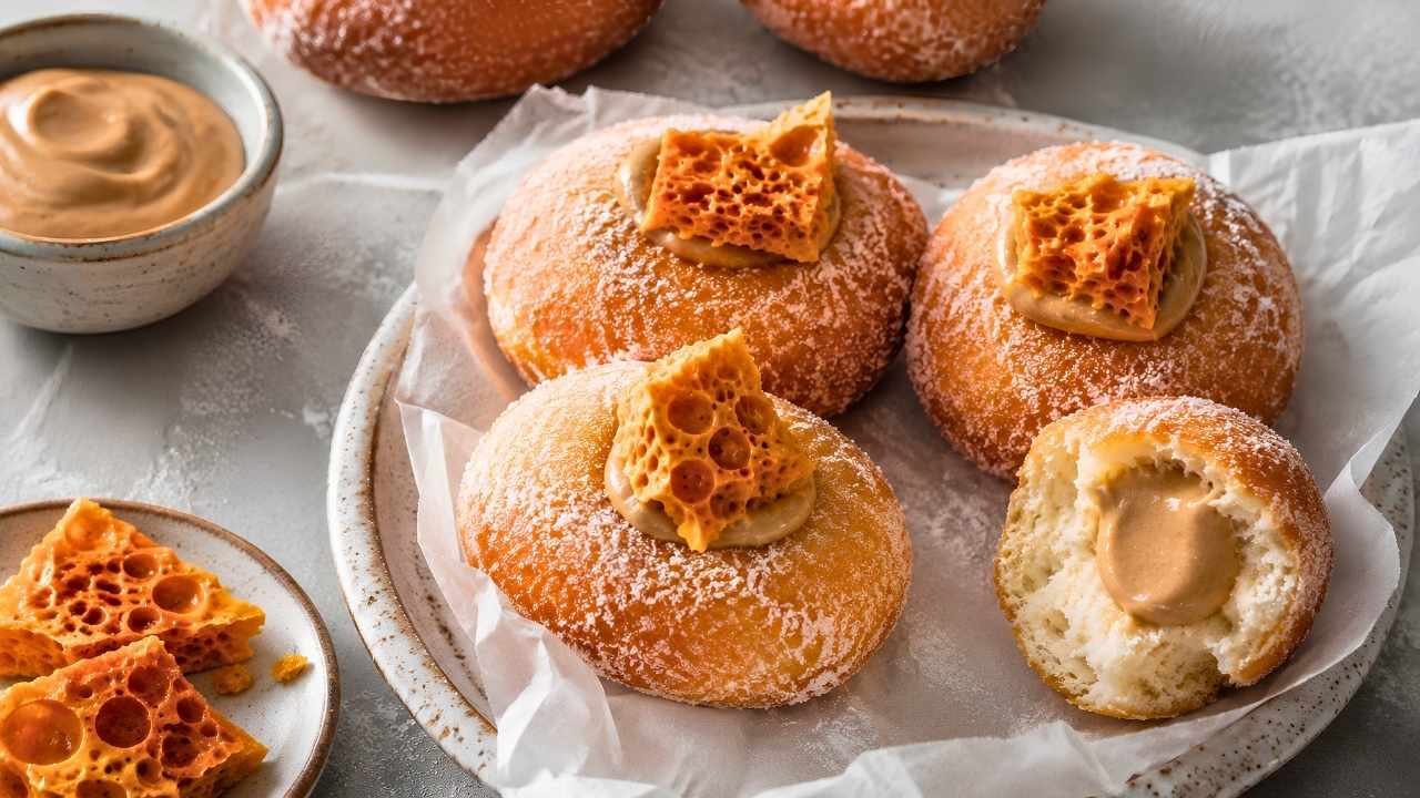 Homemade Honeycomb Pastries Filled