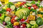 Fresh Vibrant Salad with Avocado, Cucumber, Tomatoes and Mixed Greens for a Healthy Lifestyle