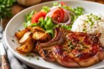 Juicy Grilled Pork Chops with Delicious Side Dishes for a Complete Family Lunch