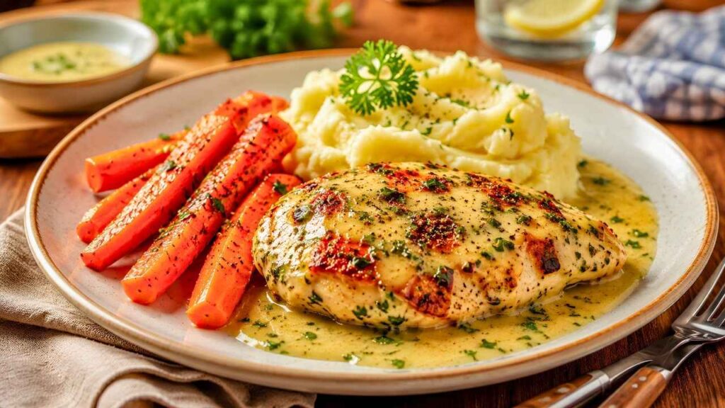 Perfectly Grilled Chicken with Rich Herb Sauce for a Healthy Family Dinner