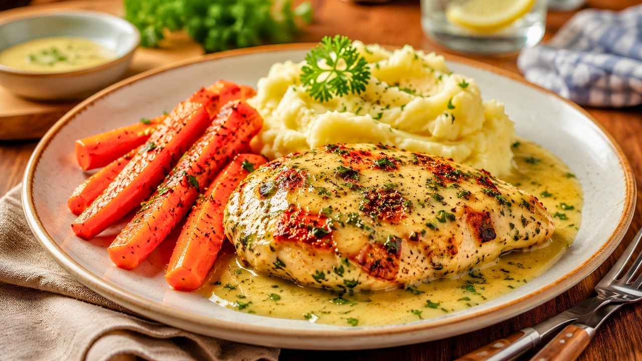 Perfectly Grilled Chicken with Rich Herb Sauce for a Healthy Family Dinner